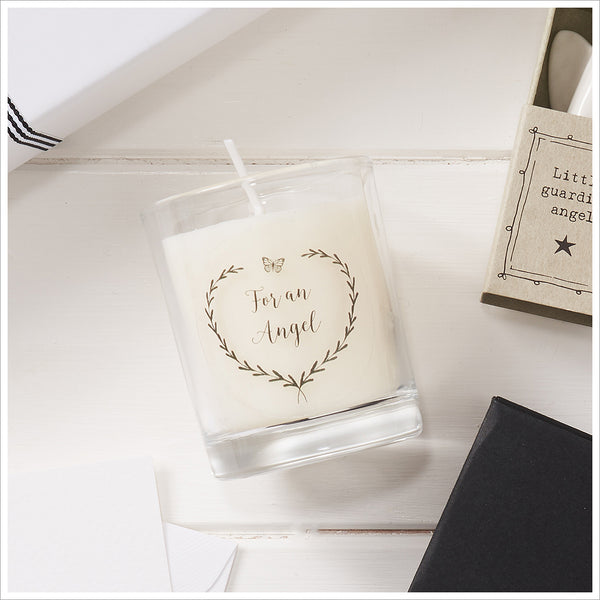 For an Angel Votive Candle & Porcelain Angel Sympathy Gift - Angel & Dove