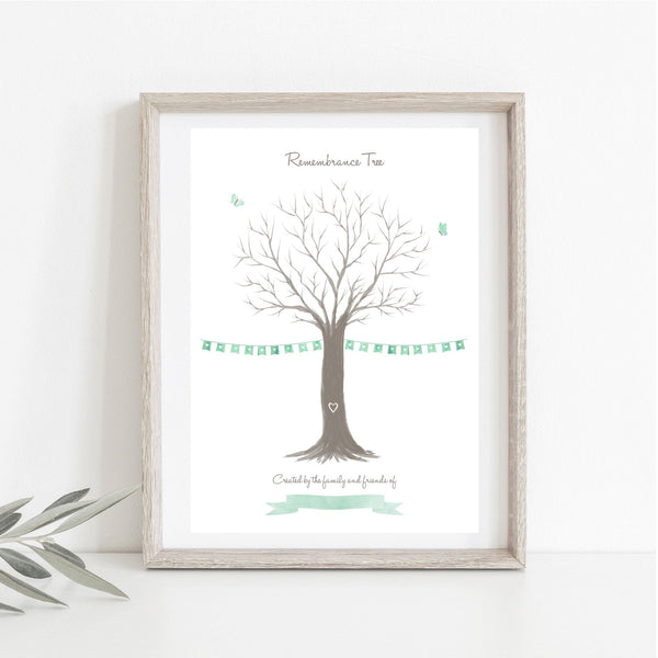 Fingerprint Remembrance Tree Print Kit - A Creative Alternative to a Condolence Book - Angel & Dove