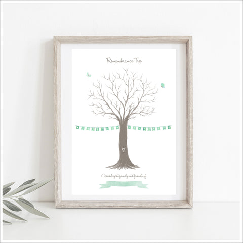 Fingerprint Remembrance Tree Print Kit - A Creative Alternative to a Condolence Book - Angel & Dove