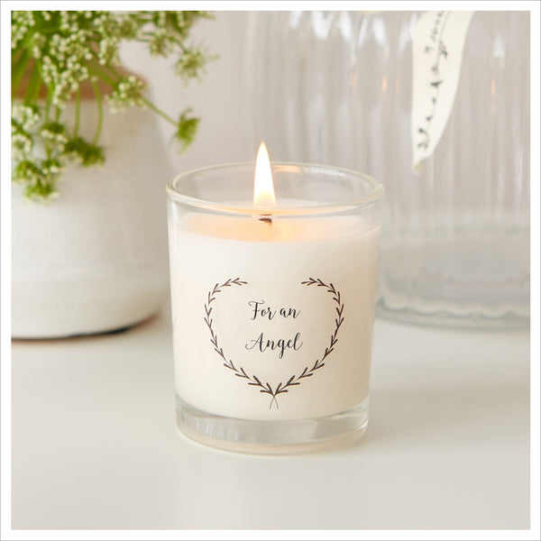 For an Angel Votive Candle & Porcelain Angel Sympathy Gift - Angel & Dove