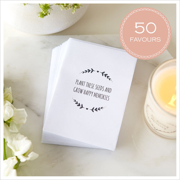 'Grow Happy Memories' Mini Seed Packet Funeral Favour Envelopes (Unfilled) - Angel & Dove