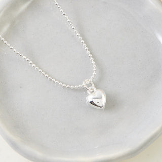 Silver Heart 'Memories' Necklace Sympathy Gift with Luxury Bag & Card - Angel & Dove