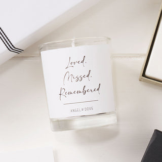 Memories Votive Candle & Porcelain Frame Sympathy Gift - Angel & Dove