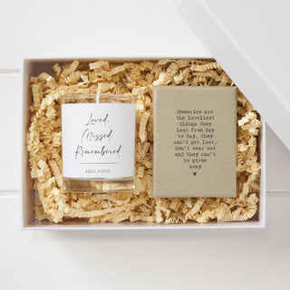 Memories Votive Candle & Porcelain Frame Sympathy Gift - Angel & Dove