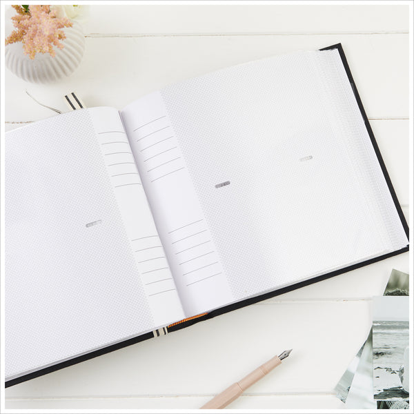Large Black Fabric Covered 'Memories' Photo Album - Angel & Dove