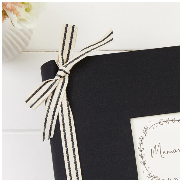 Large Black Linen Covered 'Memories' Photo Album - Angel & Dove