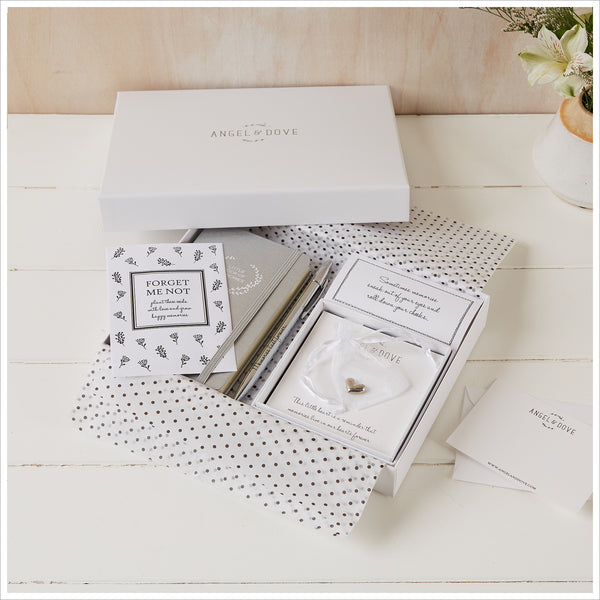 'Little Box of Memories' (Heart) Sympathy Gift with Luxury Gift Box & Card - Angel & Dove
