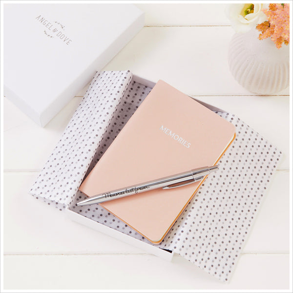 'Little Pink Book of Memories' Sympathy Gift - Perfect for Journaling - Angel & Dove