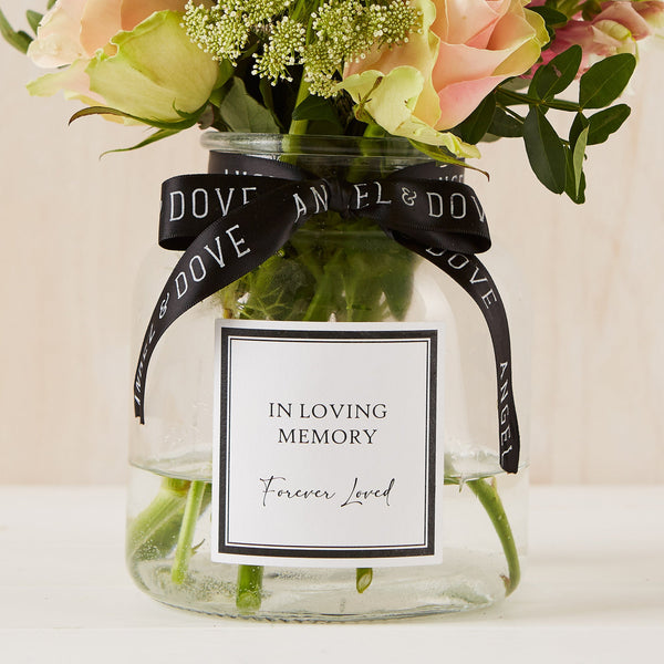 Medium 'In Loving Memory' 16cm Glass Vase for Memory Table - Angel & Dove