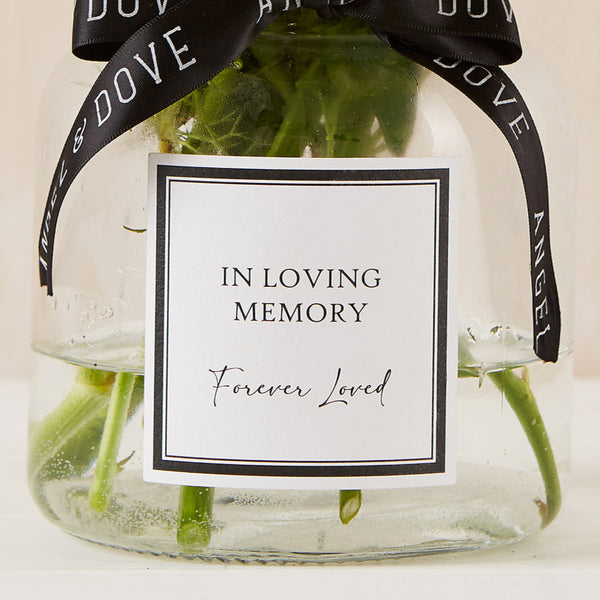 Medium 'In Loving Memory' 16cm Glass Vase for Memory Table - Angel & Dove