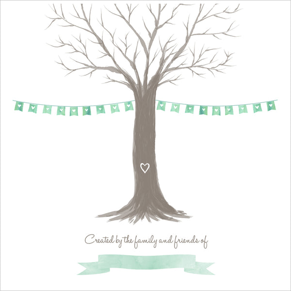 Fingerprint Remembrance Tree Print Kit - A Creative Alternative to a Condolence Book - Angel & Dove