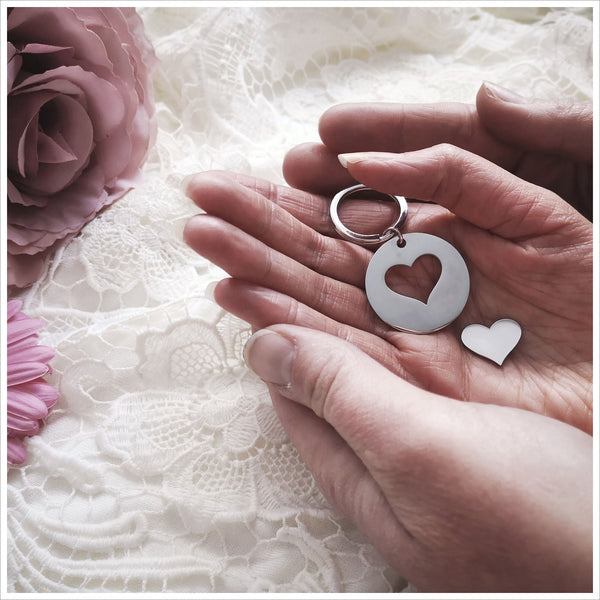 'Heart In Their Hand' Butterflies 2-Piece Remembrance Keyring - Angel & Dove