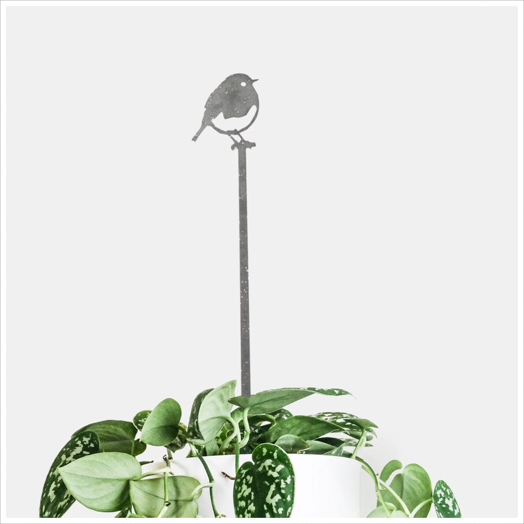 Metalbird Robin Silhouette Plant Stake 70cm - A Beautiful Remembrance Item for the Home or Garden - Angel & Dove
