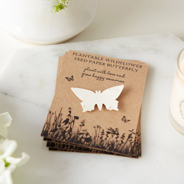 10 Plantable Wildflower Seed Paper Butterfly Funeral Favours - Angel & Dove