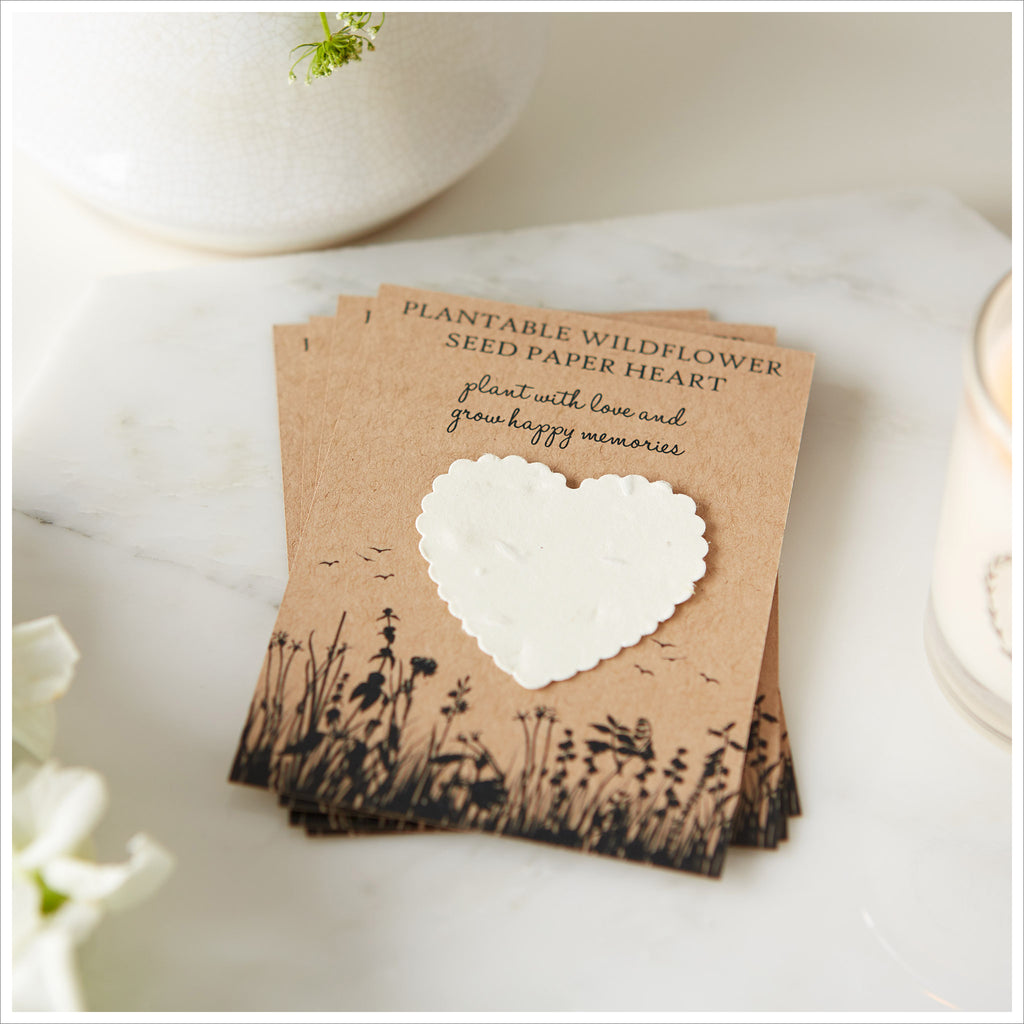10 Plantable Wildflower Seed Paper Heart Funeral Favours – Angel  Dove