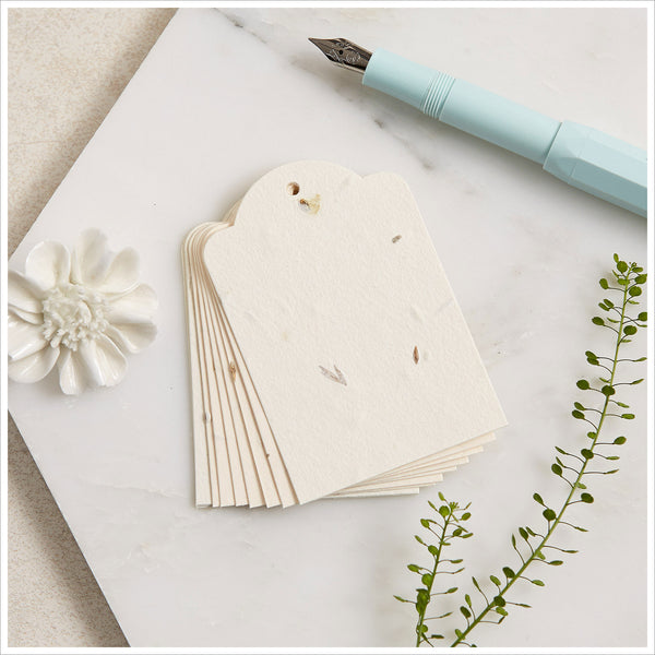 10 Plantable Wildflower Seed Paper Message Tags - Angel & Dove
