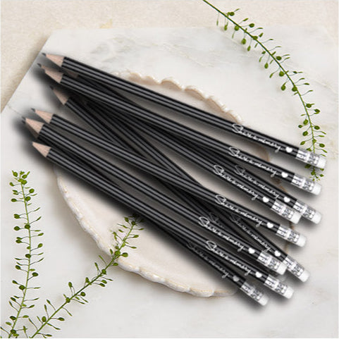 10 'Share a Memory...' Black Pencils - Ideal for Funeral Condolence Book or Favours - Angel & Dove