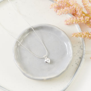 Silver Heart 'Memories' Necklace Sympathy Gift with Luxury Bag & Card - Angel & Dove