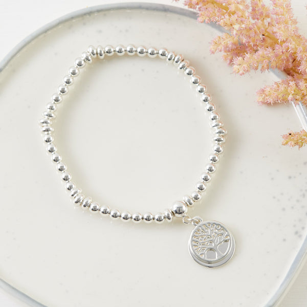 Silver Memory Tree Bracelet Sympathy Gift with Luxury Bag & Card - Angel & Dove