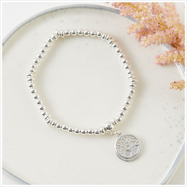 Silver Memory Tree Bracelet Sympathy Gift with Luxury Bag & Card - Angel & Dove