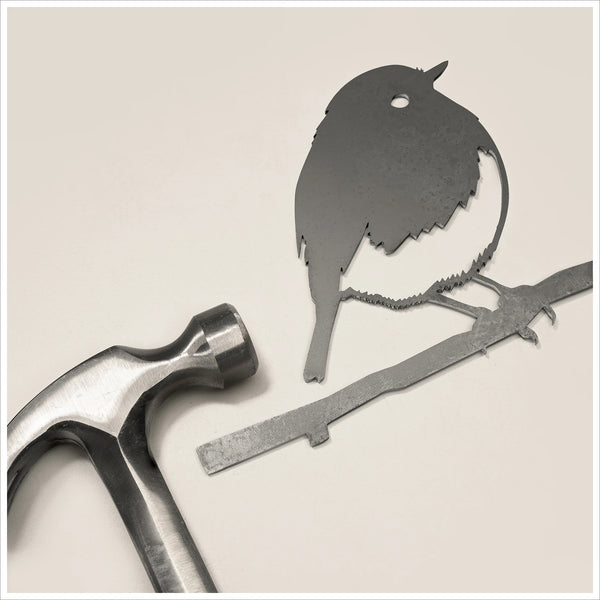 Metalbird Robin Tree Silhouette - A Beautiful Remembrance Item for the Garden - Angel & Dove