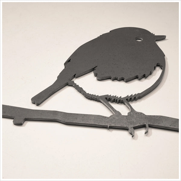 Metalbird Robin Tree Silhouette - A Beautiful Remembrance Item for the Garden - Angel & Dove