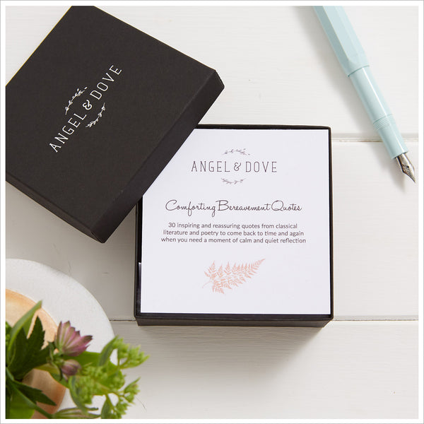 30 Comforting Bereavement Quotes in Gift Box with Bag & Card - Angel & Dove