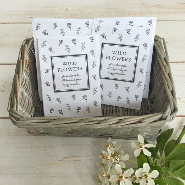 25 Unfilled Wildflower Seed Packet Funeral Favour Envelopes - Angel & Dove