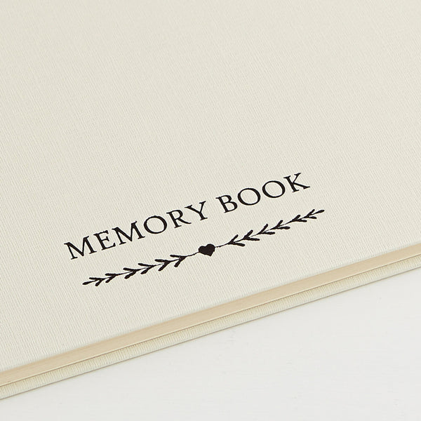 A4 Luxury Ivory Memory Book & 2 Sign Set for Funeral Memory Table - Angel & Dove