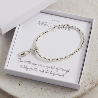 Pewter Acorn 'Strength' Bracelet in Gift Box with Luxury Gift Bag & Card - Angel & Dove