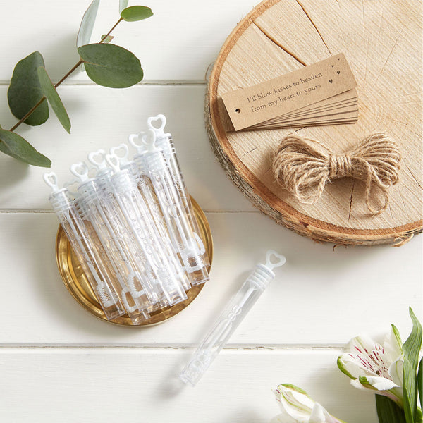 ANGEL & DOVE 12 Bubble Mix Funeral Favours & Kraft Tags - Blow Kisses ANGEL & DOVE 12 Bubble Mix Funeral Favours & Kraft Tags - Blow Kisses