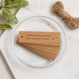 12 Bubble Mix Funeral Favours with Kraft Tags 'I'll Blow Kisses to Heaven' - Angel & Dove