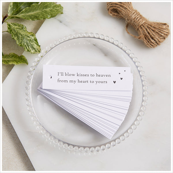 12 Bubble Mix Funeral Favours with White Tags 'I'll Blow Kisses to Heaven' - Angel & Dove