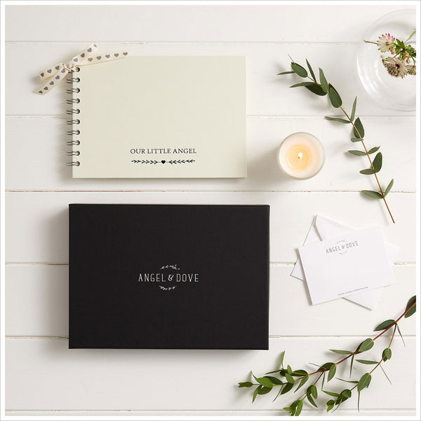Gift Boxed A5 'Our Little Angel' Memory Book, Baby Loss Keepsake Book - Angel & Dove