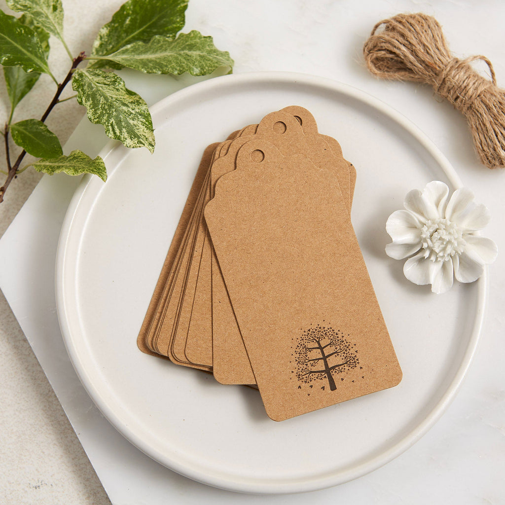 25 Kraft Memory Tree Message Tags – Angel & Dove