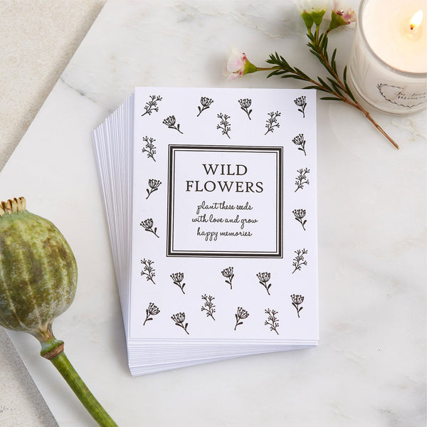 10 Filled Wildflower Seed Packet Funeral Favours - Angel & Dove